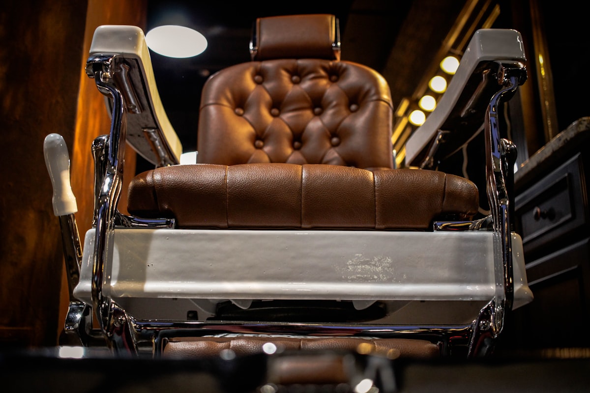 Vintage leather barber chair
